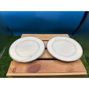Set of 2 Noritake Platinum Wave Bread & Butter Plates - (6.75")